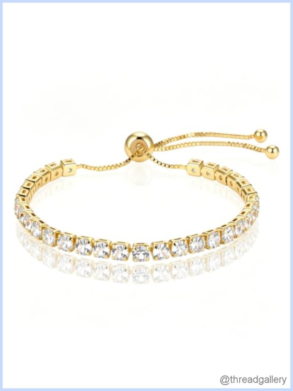 Adjustable Gold Tennis Bracelet Cubic Zirconia Women Jewelry
